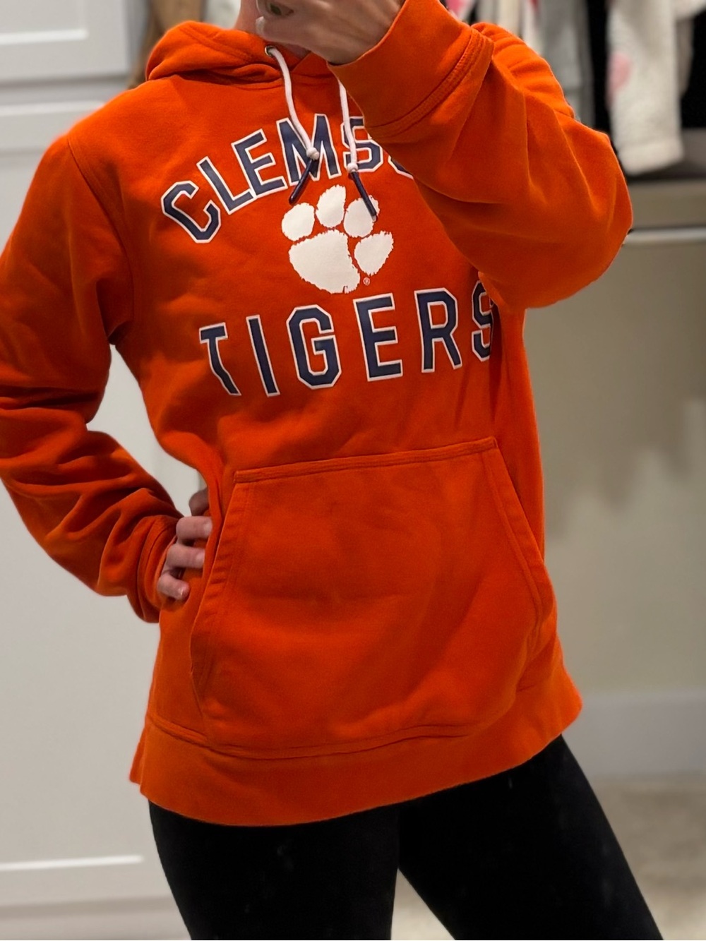 Nike Clemson Tigers Orange Hoodie Hooded Sweatshirt - Large